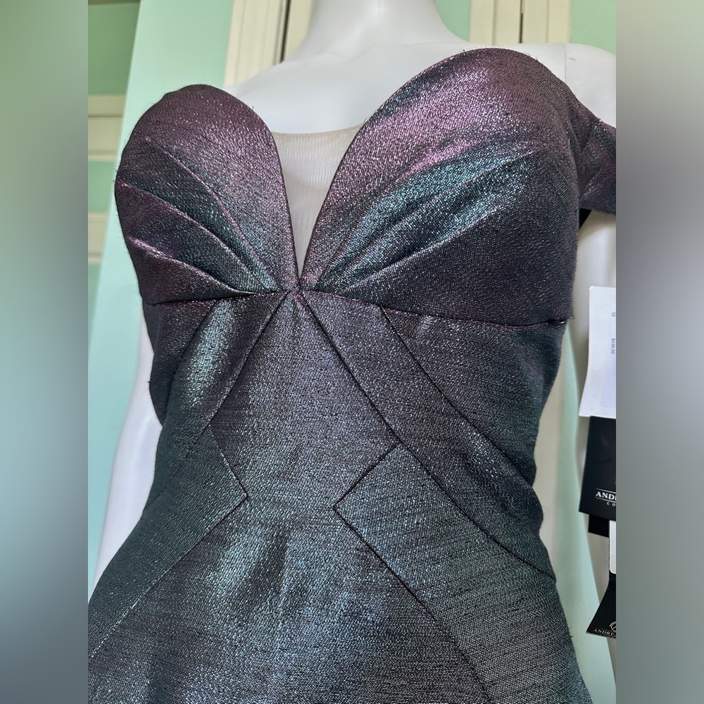 Size 12 Blue Pink Color Changing Gown Prom Dress Mermaid Pageant Off Shoulder - Picture 5 of 5